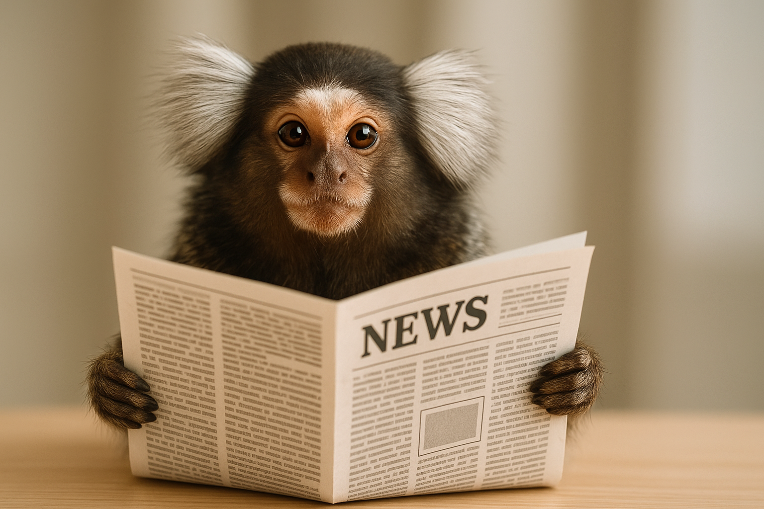Marmoset reading news